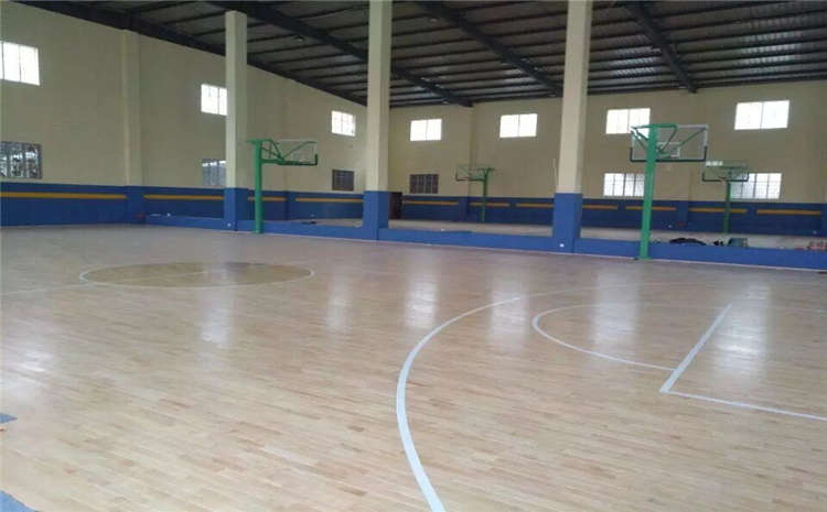 五角楓籃球場地木地板單層龍骨結構